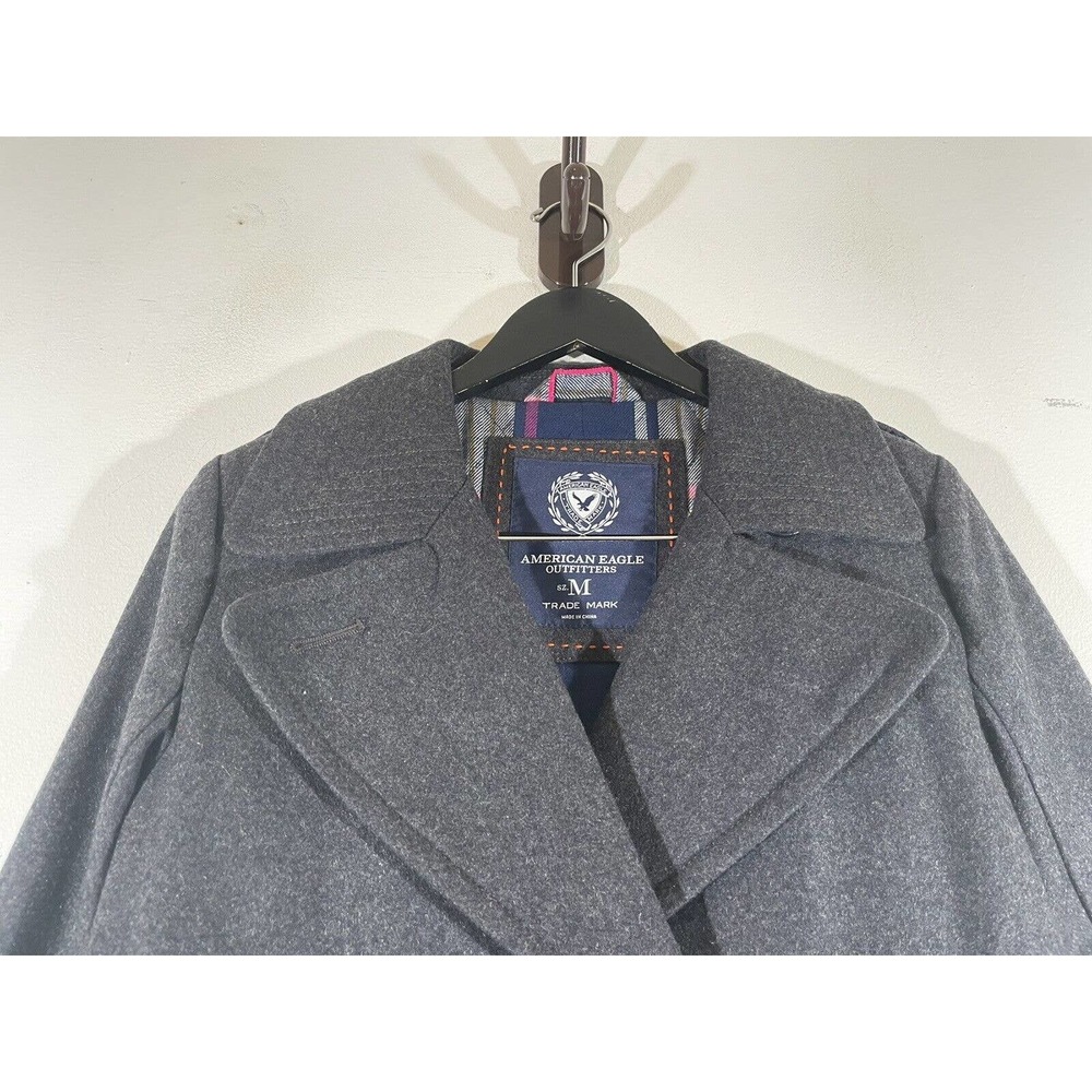 American Eagle Gray Naval Anchor Button Short Pea… - image 5